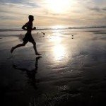 Running on a beach